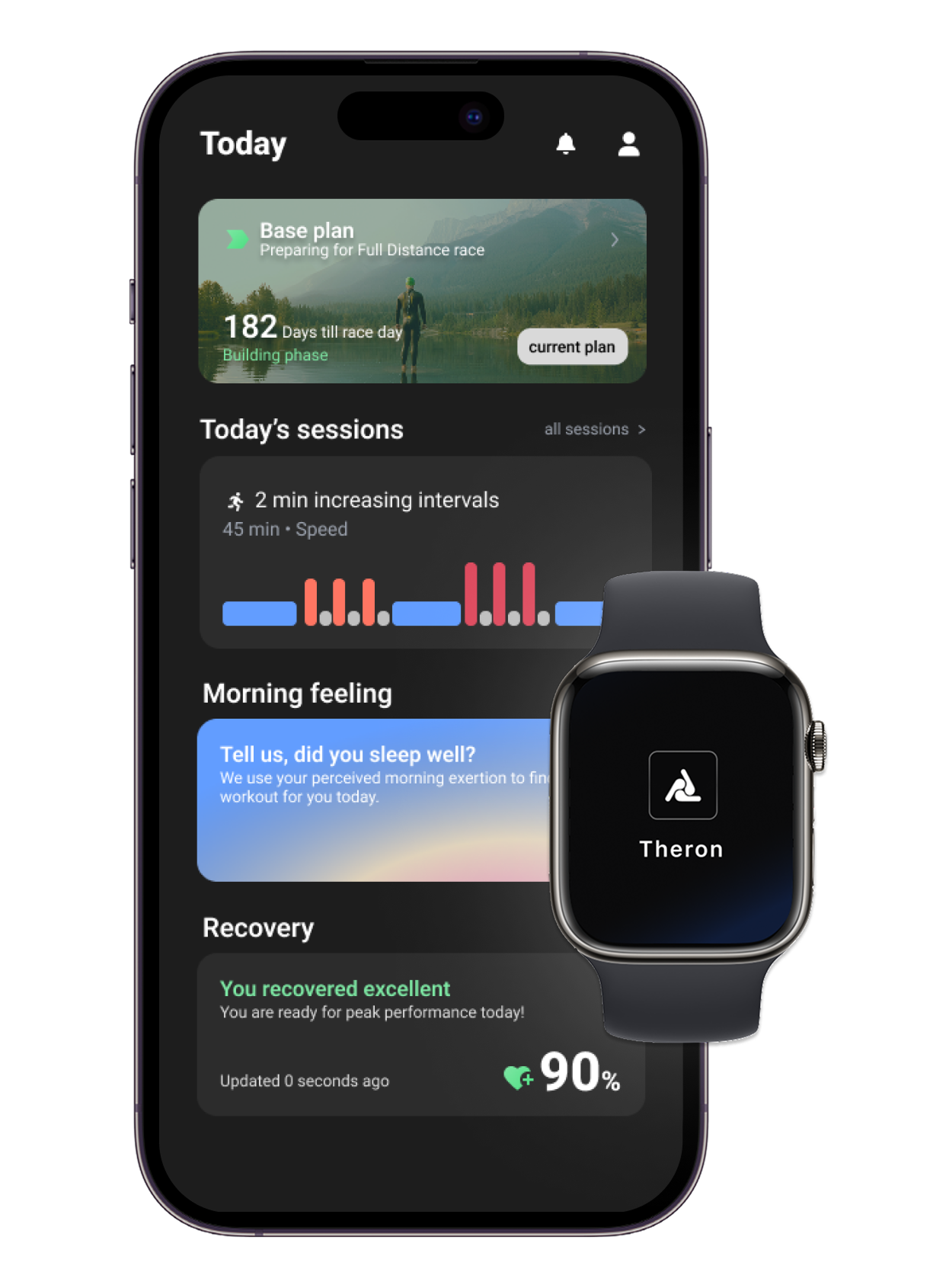 Theron app on iPhone and Apple Watch